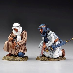 Two kneeling Bedouin figures, one crouched over looking for a new target and a kneeling reload figure. Limited to 100
