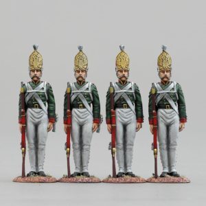 Four Pavlowski Grenadiers Stood at Attention (1812 Uniform)