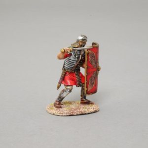 A Legionnaire prepares to thrust his sword