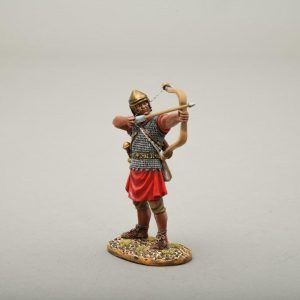 Standing archer firing upwards (bronze colour metal helmets)