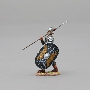 Praetorian Guardsman with Pilum over shoulder B version with Lightning Bolt design shield