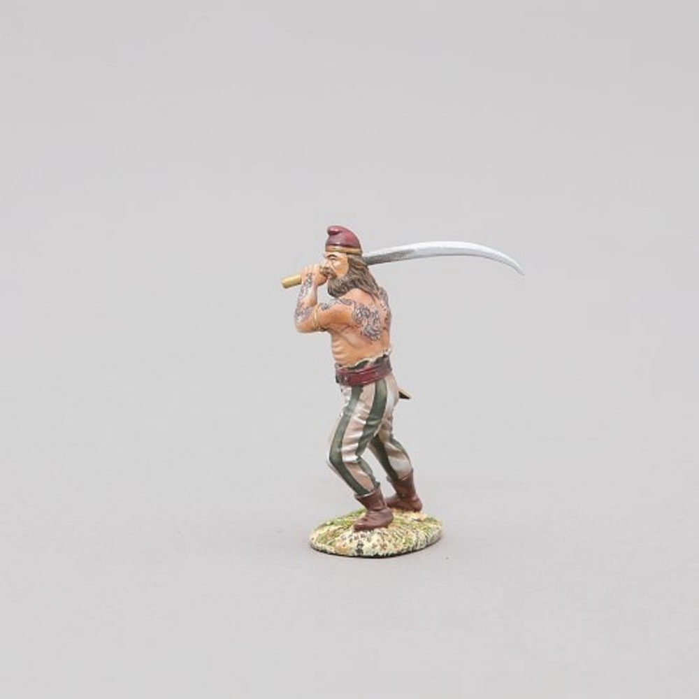 tattooed Dacian swinging his Falx sword