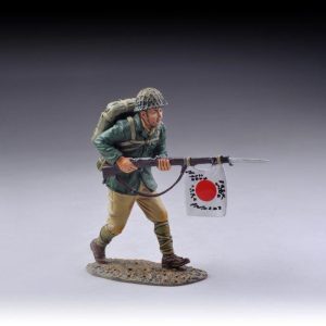 Running Japanese Marine with flag fitted to rifle ( in khaki trousers and different style flag fitted to rifle)
