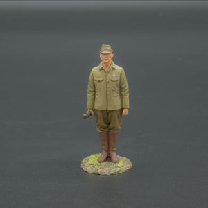 Japanese officer with sword stood to attention