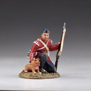 kneeling musician with dog - 120 available