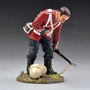 wounded Redcoat clutching his stomach