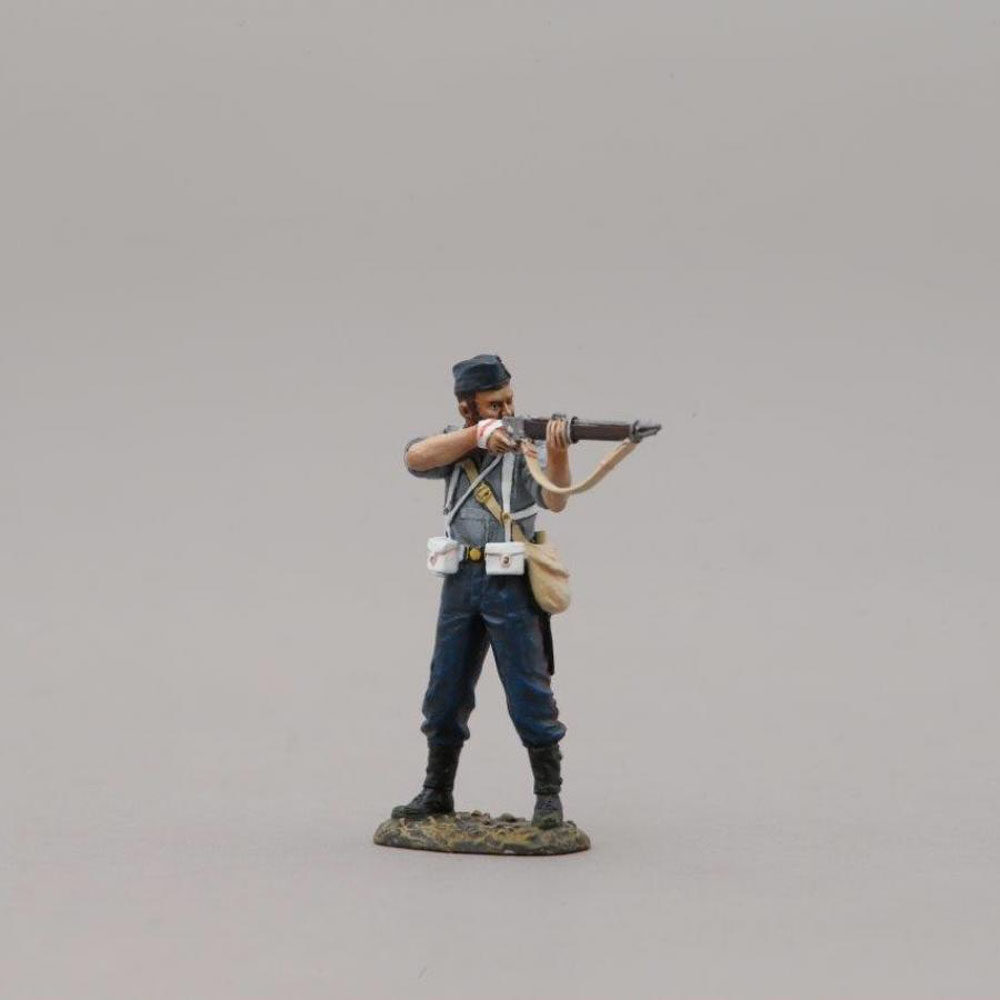 Standing Firing British 24th Foot soldier figure in shirt sleeve order
