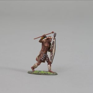 A charging Zulu with Knobkerrie