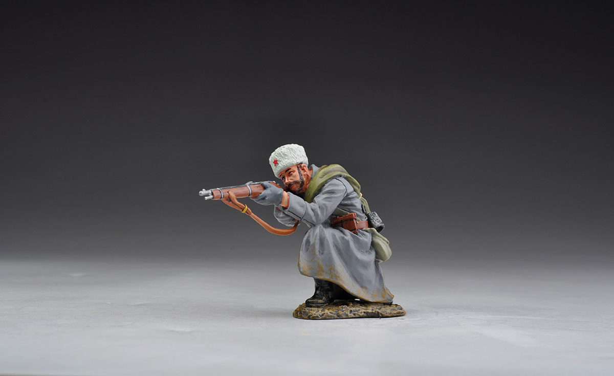 Kneeling Rifleman firing wearing fur hat