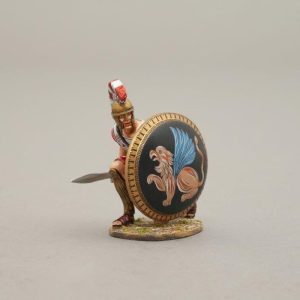 Kneeling waiting with Griffon Shield