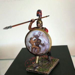 Hoplite with shield design