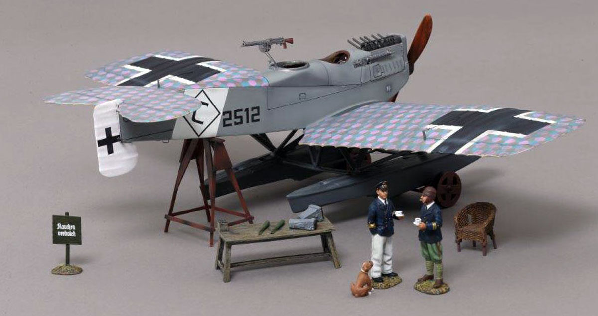 The Hansa monoplane, plus Friederich Christiansen along with his rear gunner