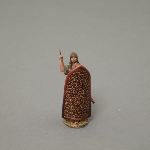 An Egyptian Marine throws a spear at the Spartans, the unique Leopard skin shield makes for an eye catching figure