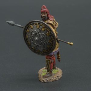 Persian Immortal Spearman 1 with round silver shield