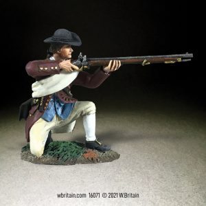 Colonial Militia Kneeling Firing, No.3 - Single figure in box