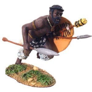 Zulu Warrior Charging with Assegai - 1 piece set in Clam Pack