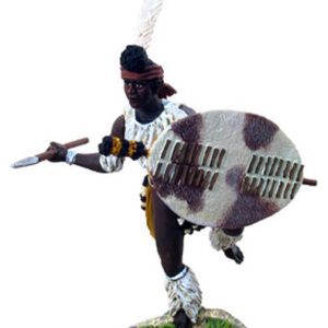 Zulu iNdlondlo Regiment Charging with Assegai - 1 piece set in Clam Pack