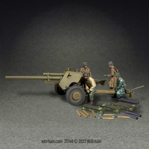 Holding the Line , U.S. 3 Inch Anti-Tank Gun and Crew, Winter 1944-45 - Fifteen piece set in box