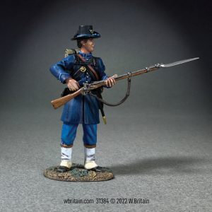 Federal Iron Brigade Standing Reaching for Cap Wearing Gaiters