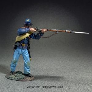 Union Corporal in State Jacket Standing Firing