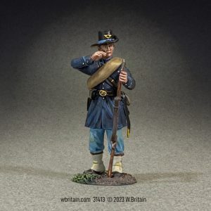 Union Iron Brigade in Gaiters Tearing Cartridge