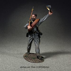 Confederate Infantry Marching Waving Cap Wearing Depot Jacket - Single figure in box