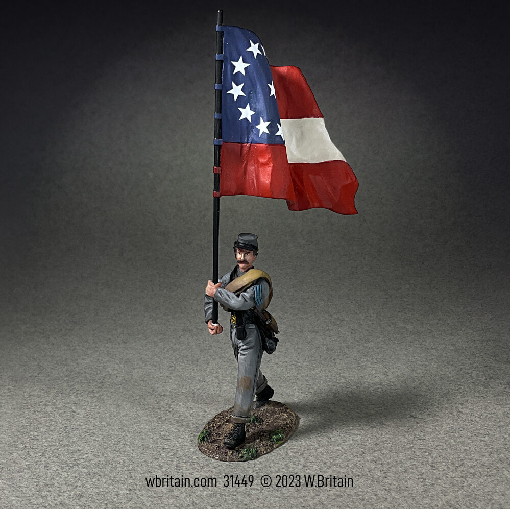 Confederate Infantry Flagbearer with 1st National Colors - Single figure in box