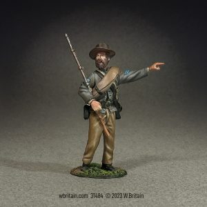 Confederate Infantry Corporal Urging Men Forward