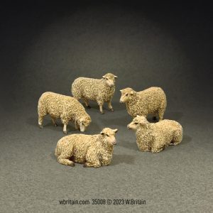 Flock of Sheep - Five sheep in a box