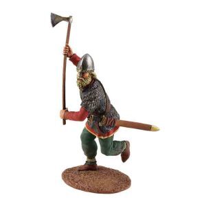 Viking wearing Spangenhelm, Attacking with Ax