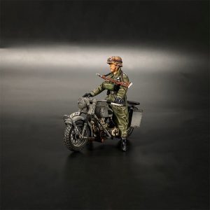 Waffen SS Scout Riding a Motorcycle