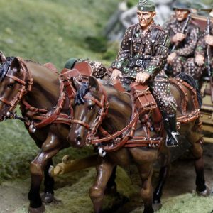 Limber Horse Set (Waffen SS ) 2 Horses w rider figure