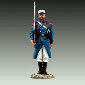 Another soldier on parade or guard duty, this time with plain white Kepi and a beard