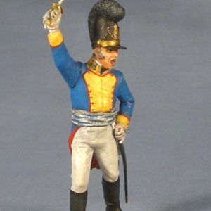 Ufficiale bavarese che urla e solleva la spada - Uniforme del 1808-13