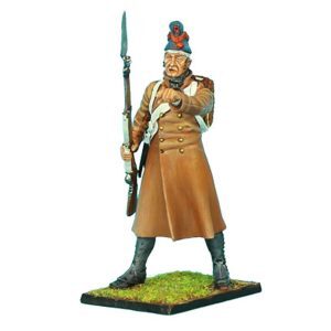 French 18th Line Infantry Fusilier Standing in Greatcoat and Forage Cap