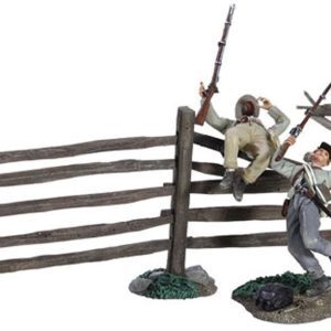 A Grim Harvest - Three Wounded Confederate Infantry and Trunpike Fence Sections