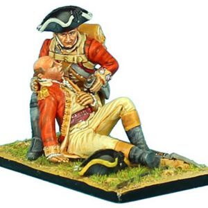 British 22nd Regiment of Foot Wounded Colonel Being Given Water