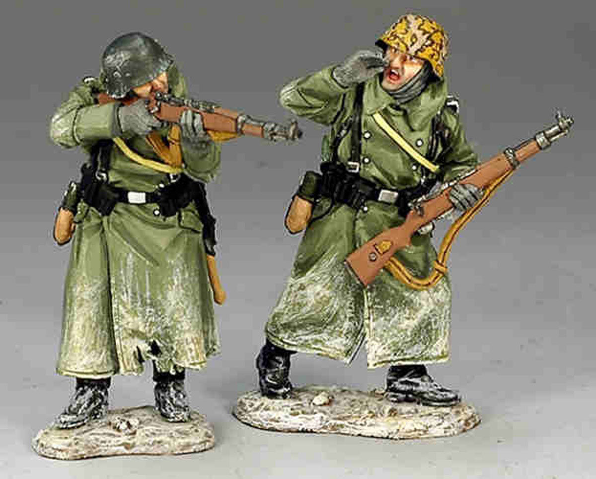 Volksgrenadier che chiama un camerata pronto al fuoco