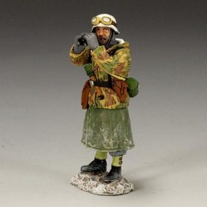 Comandante del cannone con binocolo