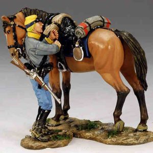 Cavaliere sudista in procinto di montare a cavallo