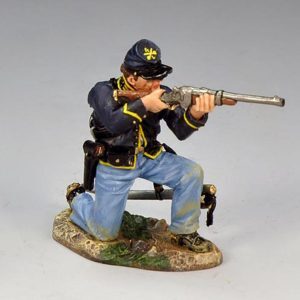 Soldato Nordista in ginocchio che mira con la carabina