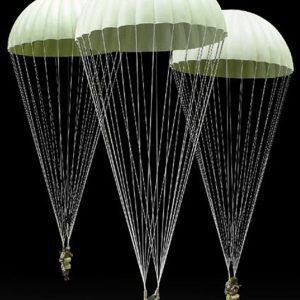 Paracadutisti con vero paracadute