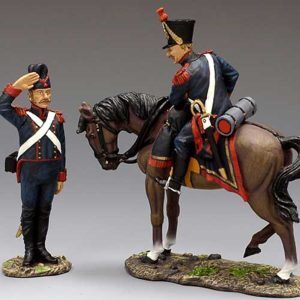 Gruppo comando dell'artiglieria francese con ufficiale a cavallo