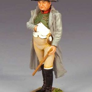 Napoleone versione calssica con cappotto su uniforme dei Cacciatori a cavallo