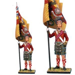 Highlander con bandiera del reggimento