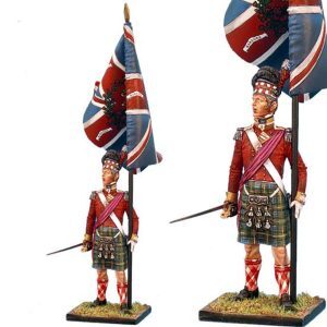 Highlander con bandiera reale
