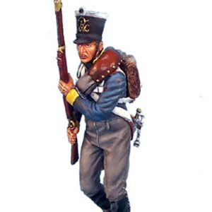 Moschettiere Prussiano che carica col moschetto sollevato - Waterloo 1815