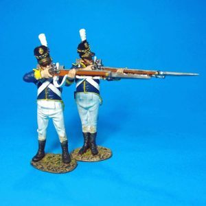 PORTUGUESE LINE INFANTRY, 21st LINE INFANTRY REGIMENT, 2 FIGURES FIRING, Blue Trousers.