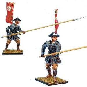 Ashigaru Standing with Nagae Yari in Jingasa helmet - Oda Clan