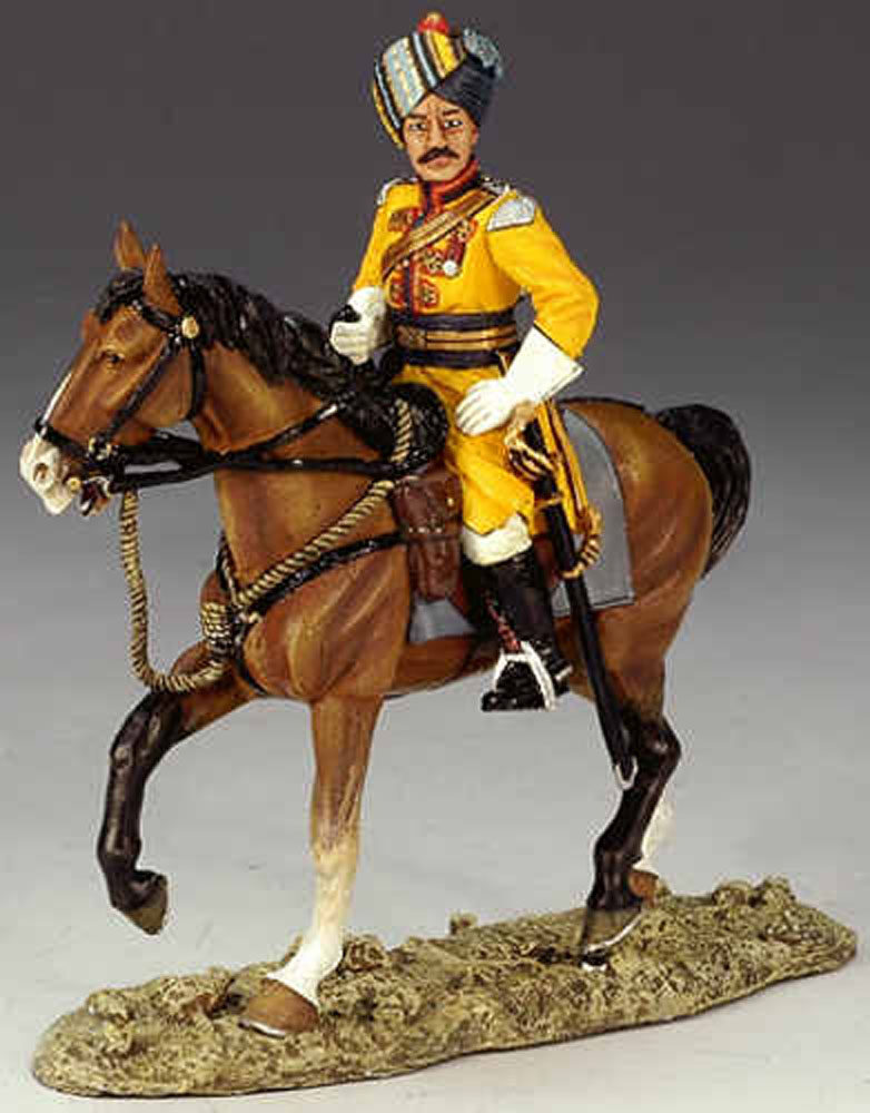 Ufficiale Indiano dei Lanceri a cavallo (Skinner's Horse) in alta uniforme